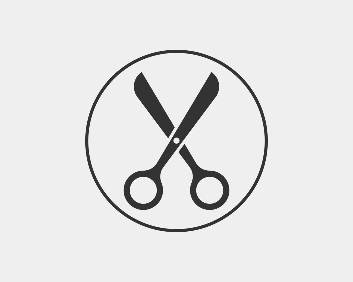 Scissor icon. Scissors vector design element or logo template. Black and white silhouette isolated.