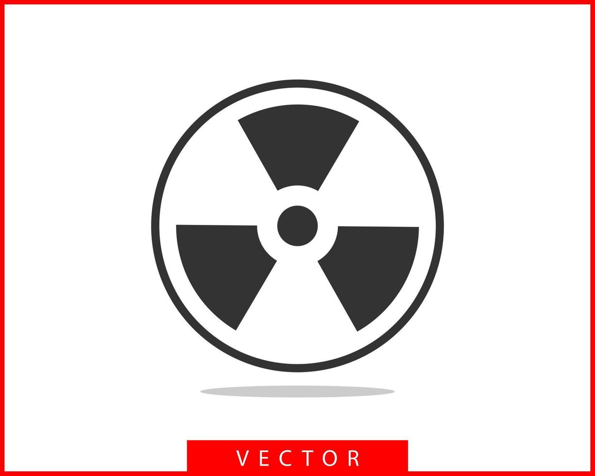 vector de icono de radiación. símbolo de peligro de señal radiactiva de advertencia.