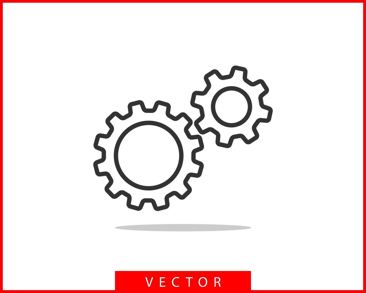 Metal gears and cogs vector. Gear icon flat design. Mechanism wheels logo. Cogwheel concept template. vector