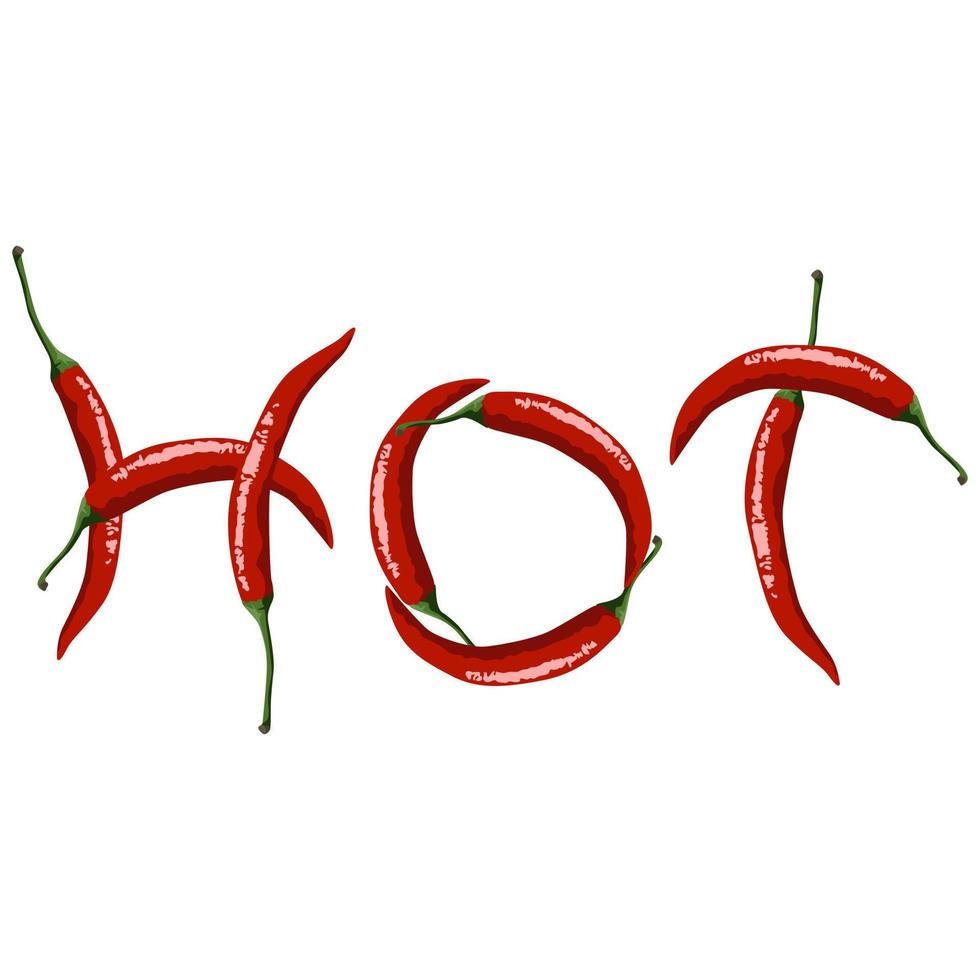 Hot red peppers vector