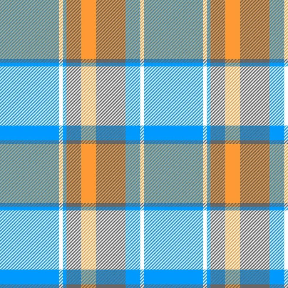 naranja azul gris check plaid patrón sin costuras vector