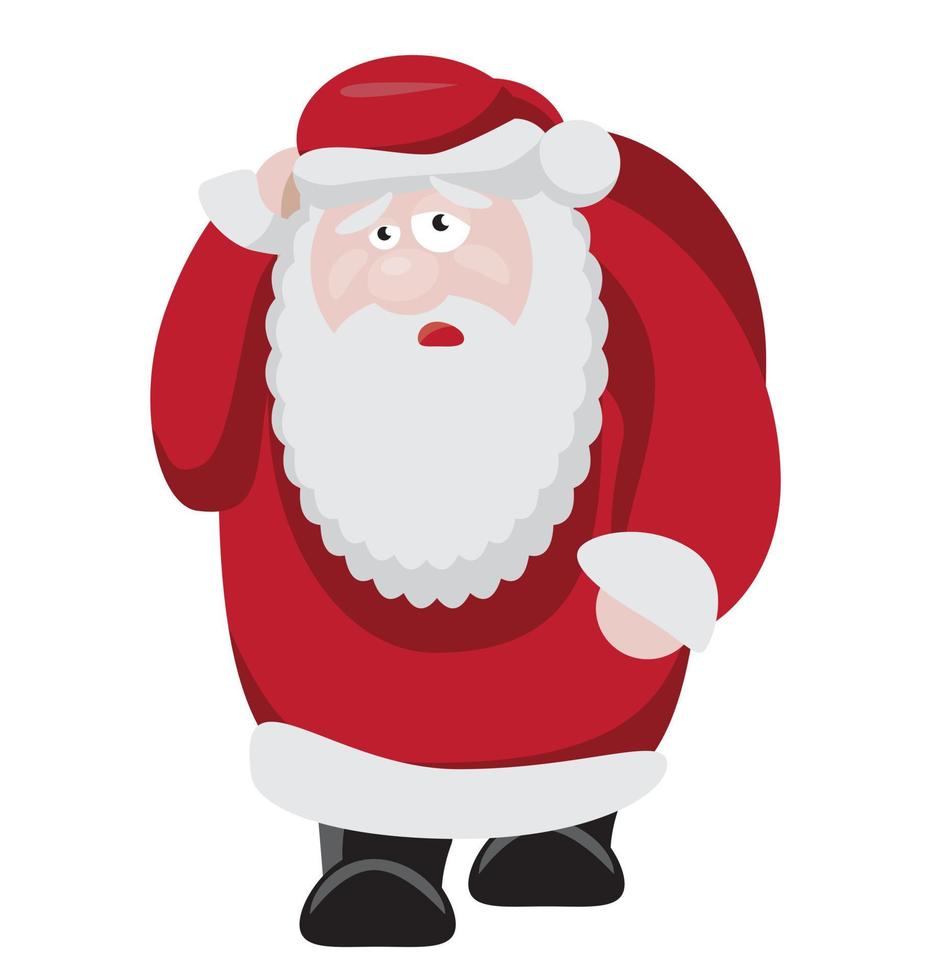 Tired Santa after new years celebration vector