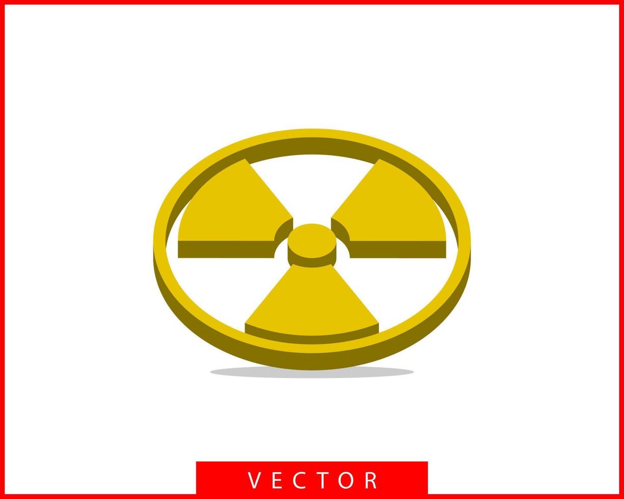 vector de icono de radiación. símbolo de peligro de señal radiactiva de advertencia.