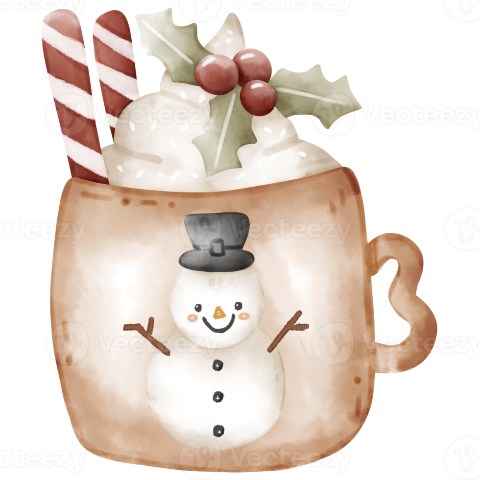 Snowman coffee mug png