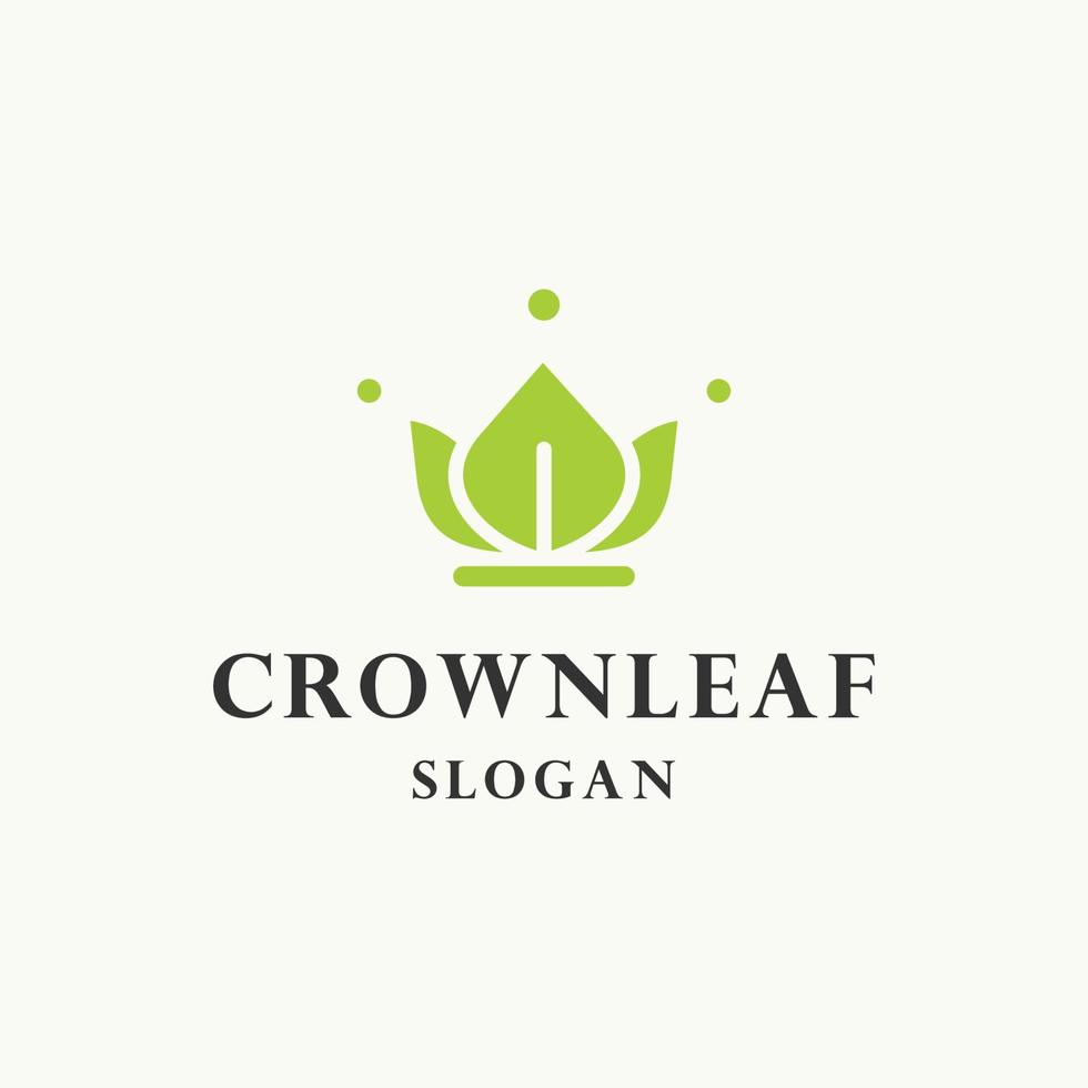 Crown leaf logo template vector illustration design