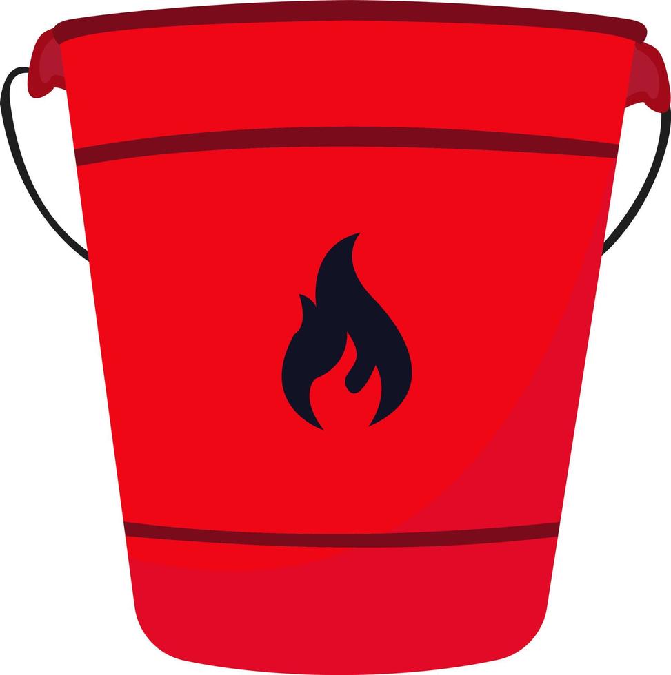 Fire bucket, illustration, vector on white background