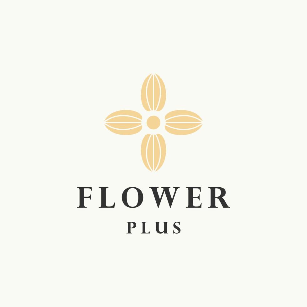 Flower plus logo icon design template vector illustration