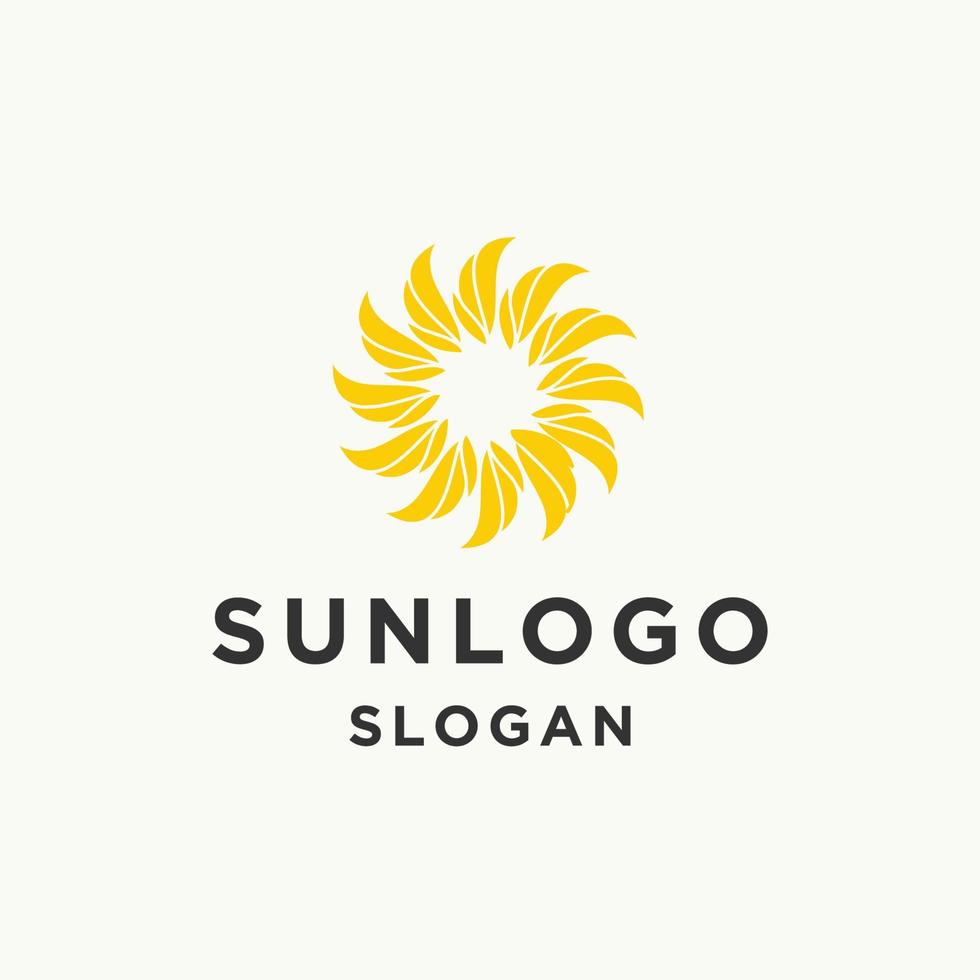Sun logo icon flat design template vector
