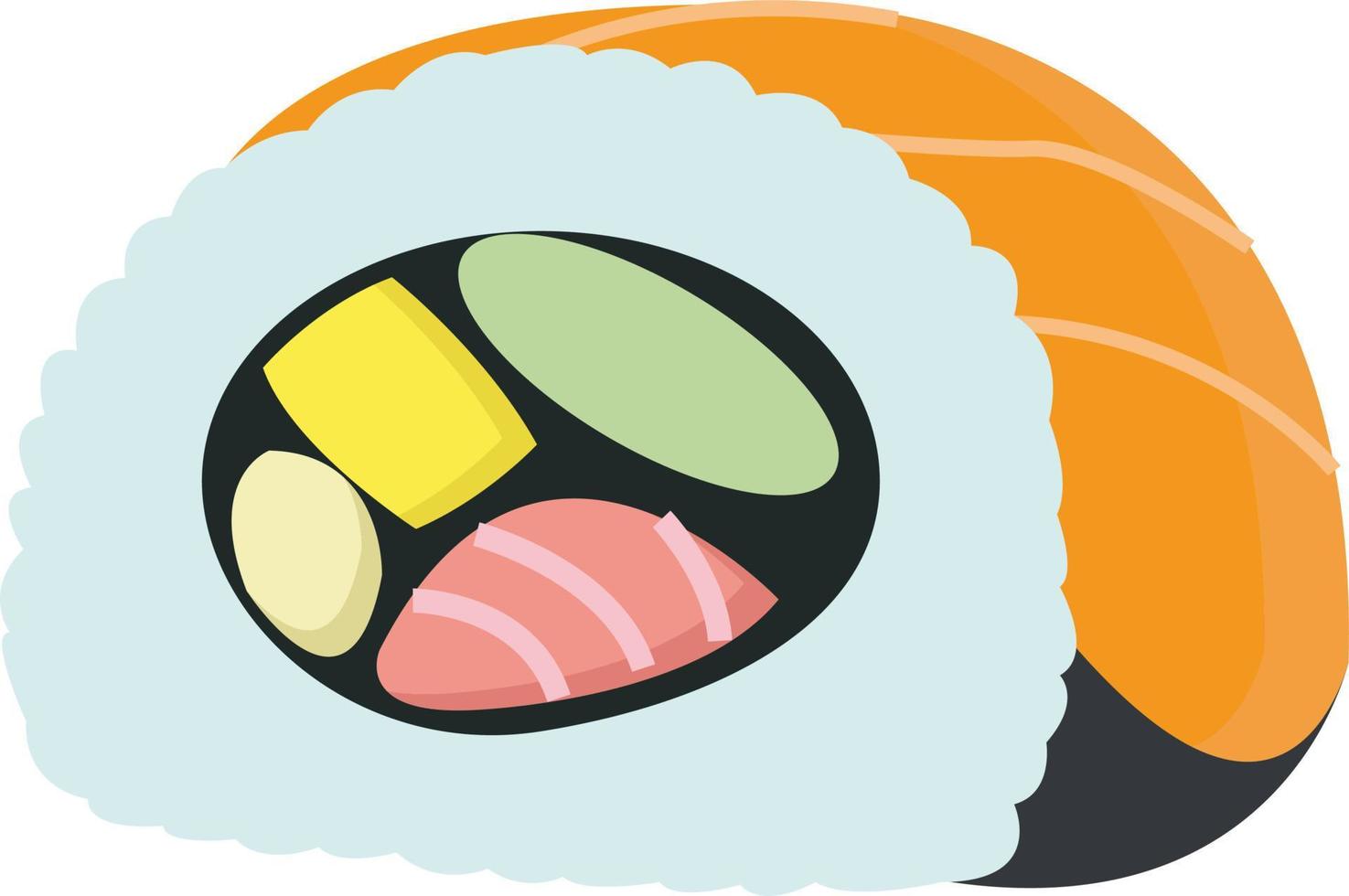 Sushi, illustration, vector on white background.