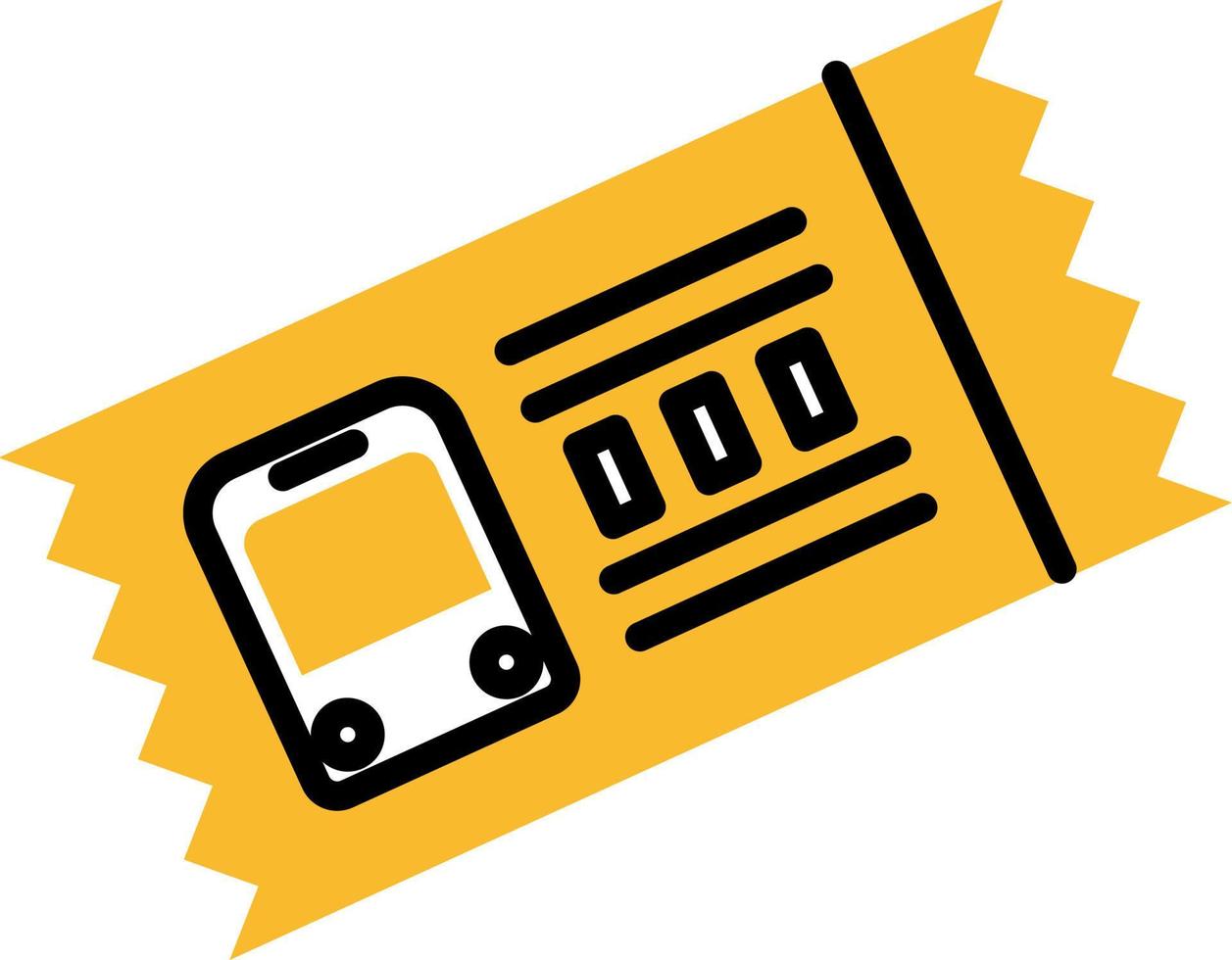 Railway ticket, illustration, vector on a white background.