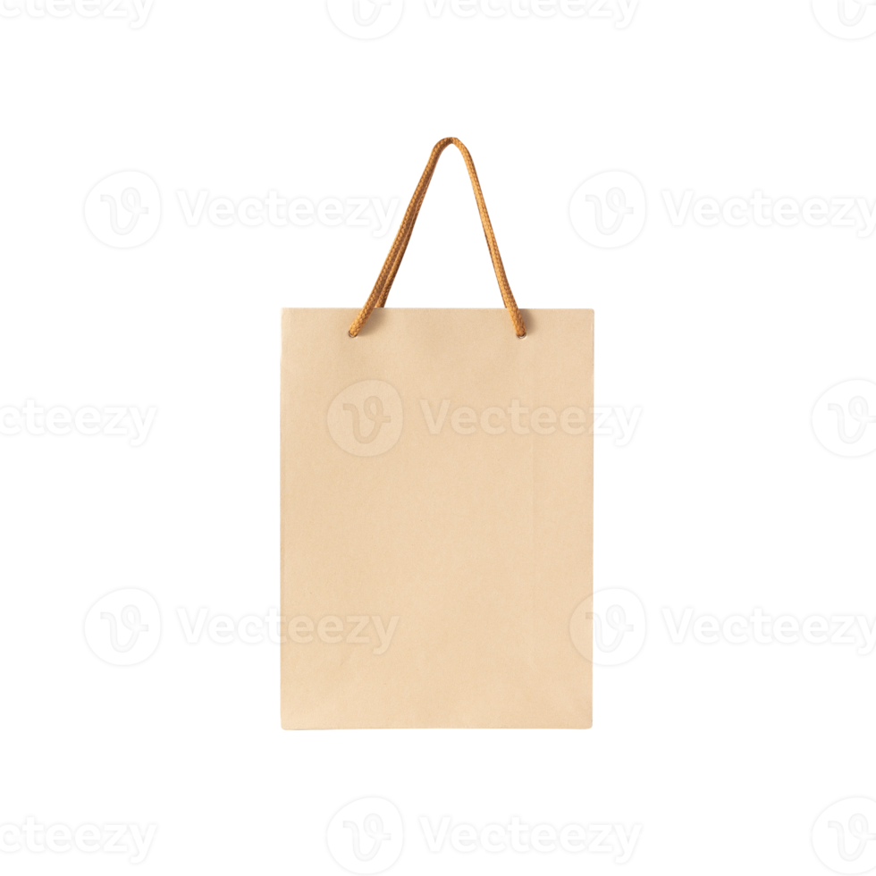 Brown paper shopping bag cutout, Png file