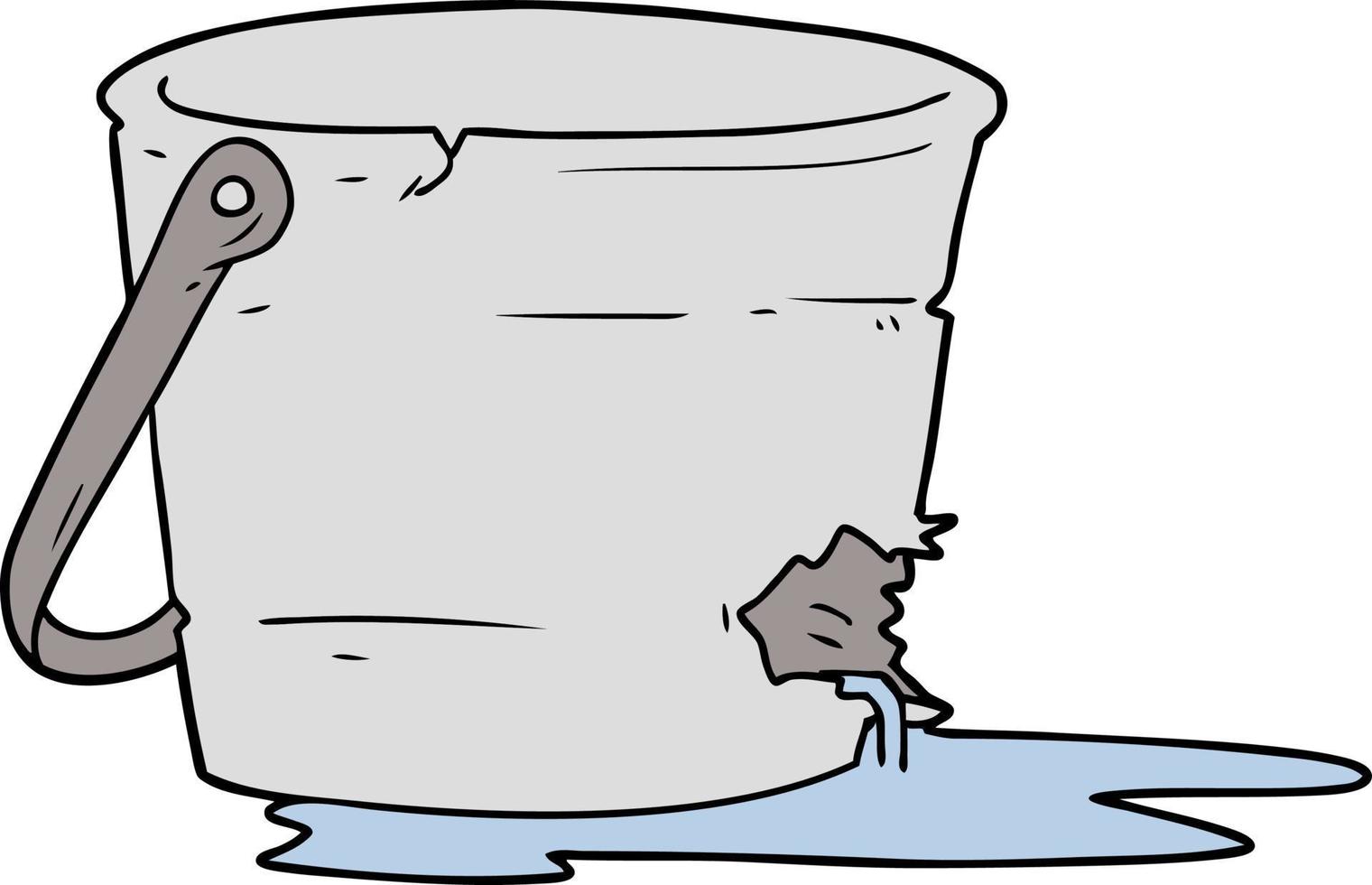 Cartoon cute broken bucket vector