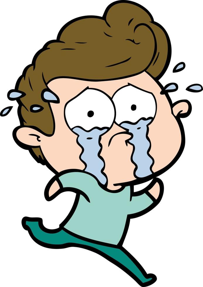 Cartoon crying man vector