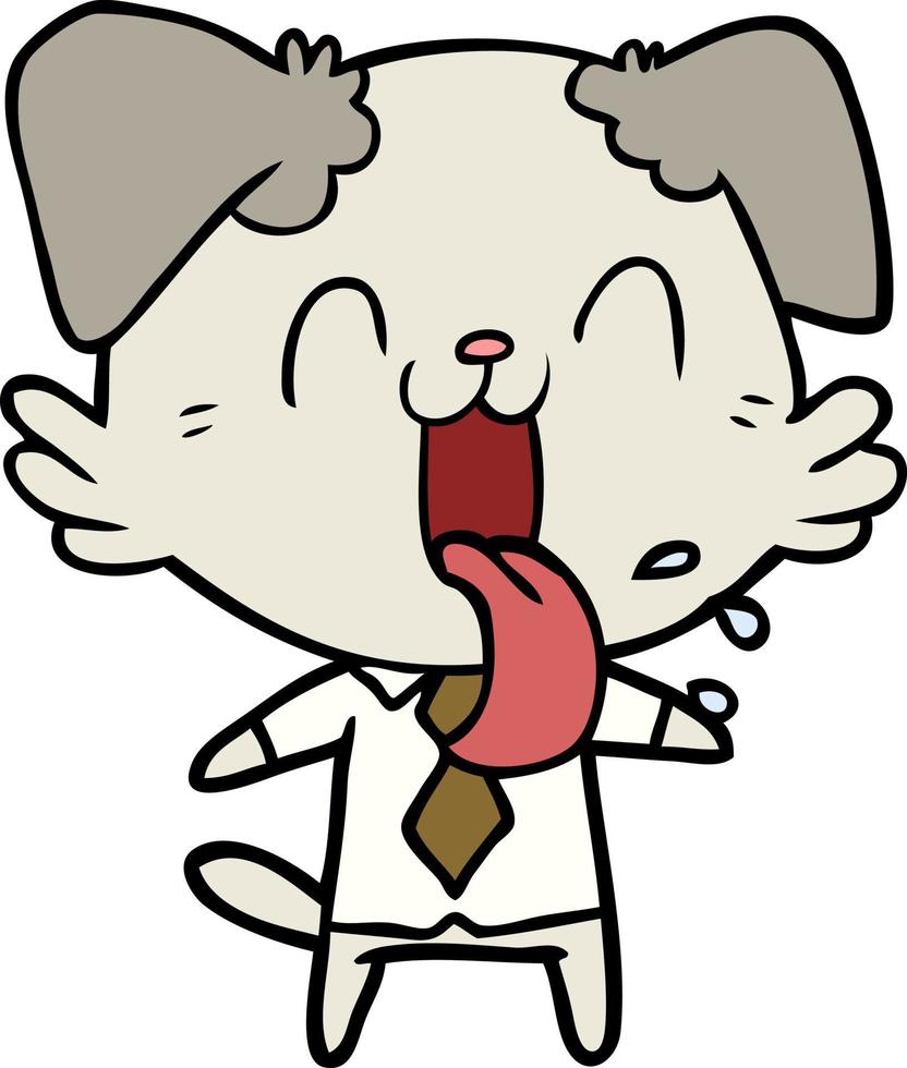 Cartoon dog sticking tongue out vector