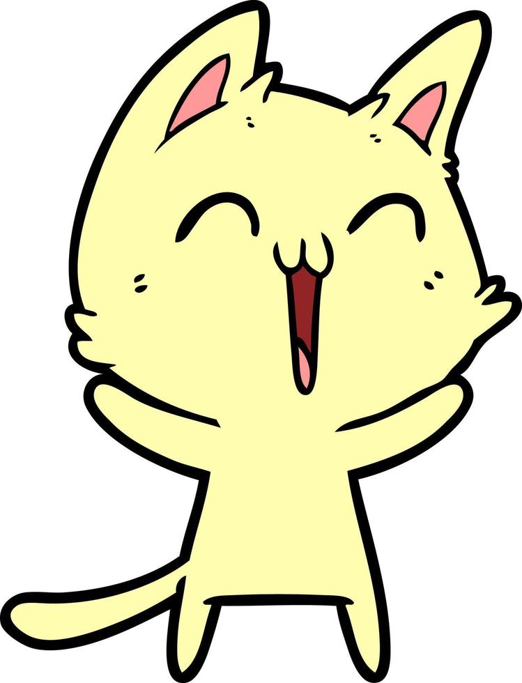 Cartoon happy cat vector