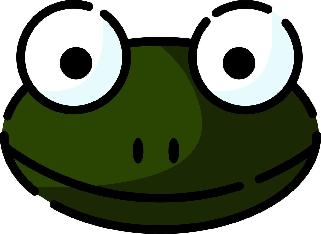 Green frog, illustration, vector on a white background.