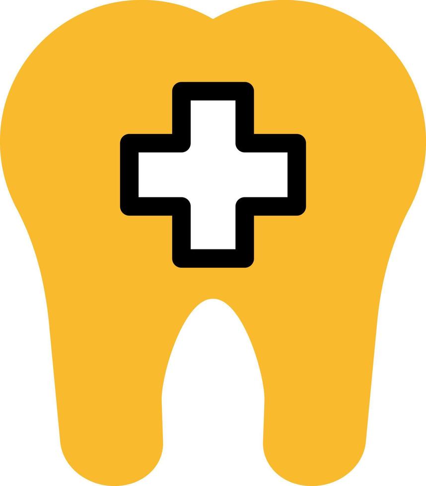 Tooth help, illustration, vector on a white background.