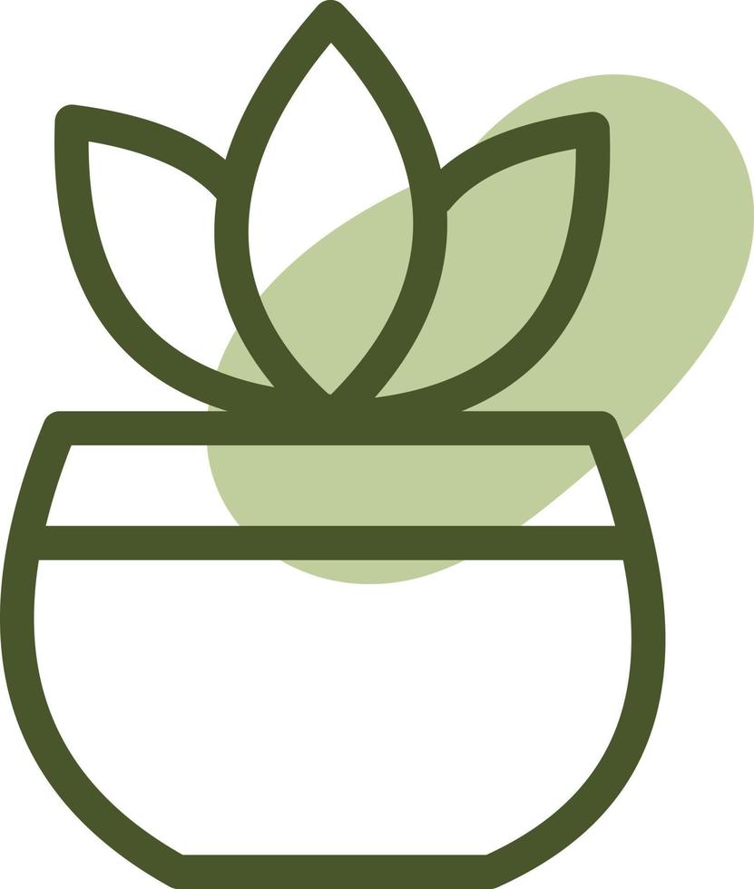Succulent in pot, illustration, vector on a white background.