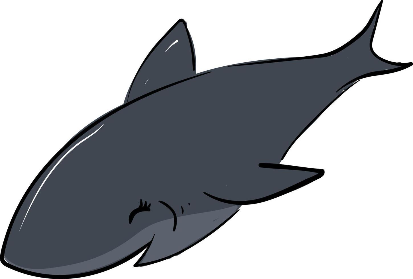 Happy smiling shark, illustration, vector on white background.