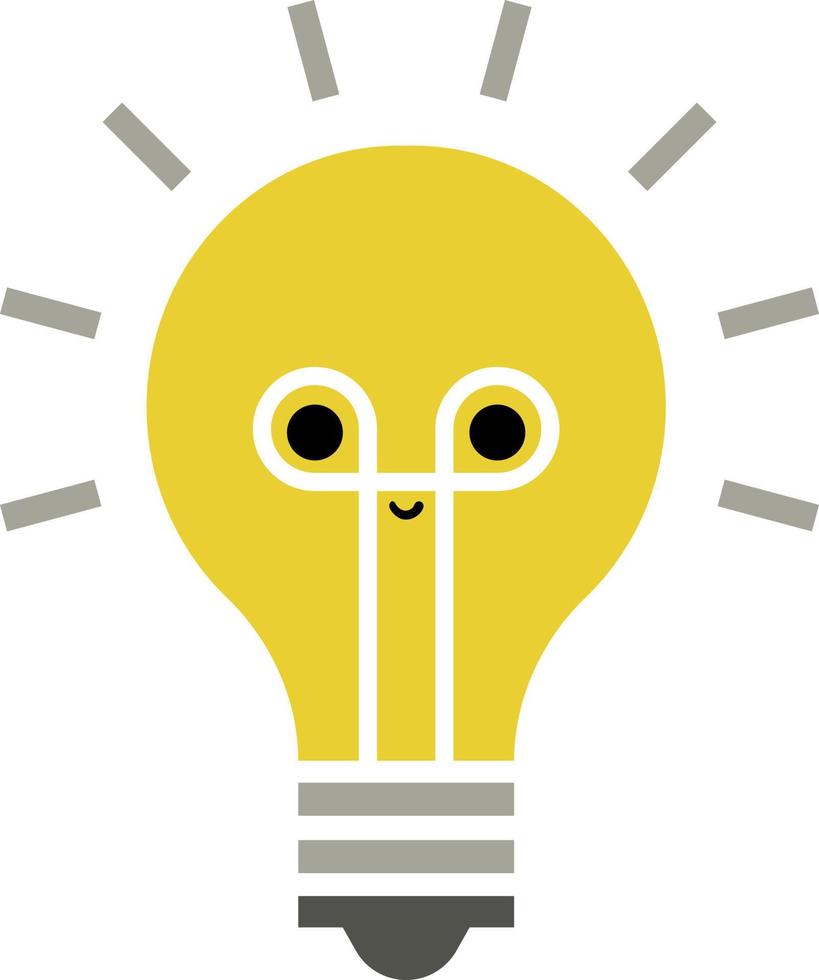 Yellow lightbulb, illustration, vector on white background.