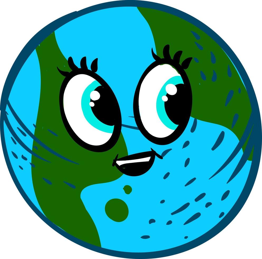 Happy planet earth, illustration, vector on white background