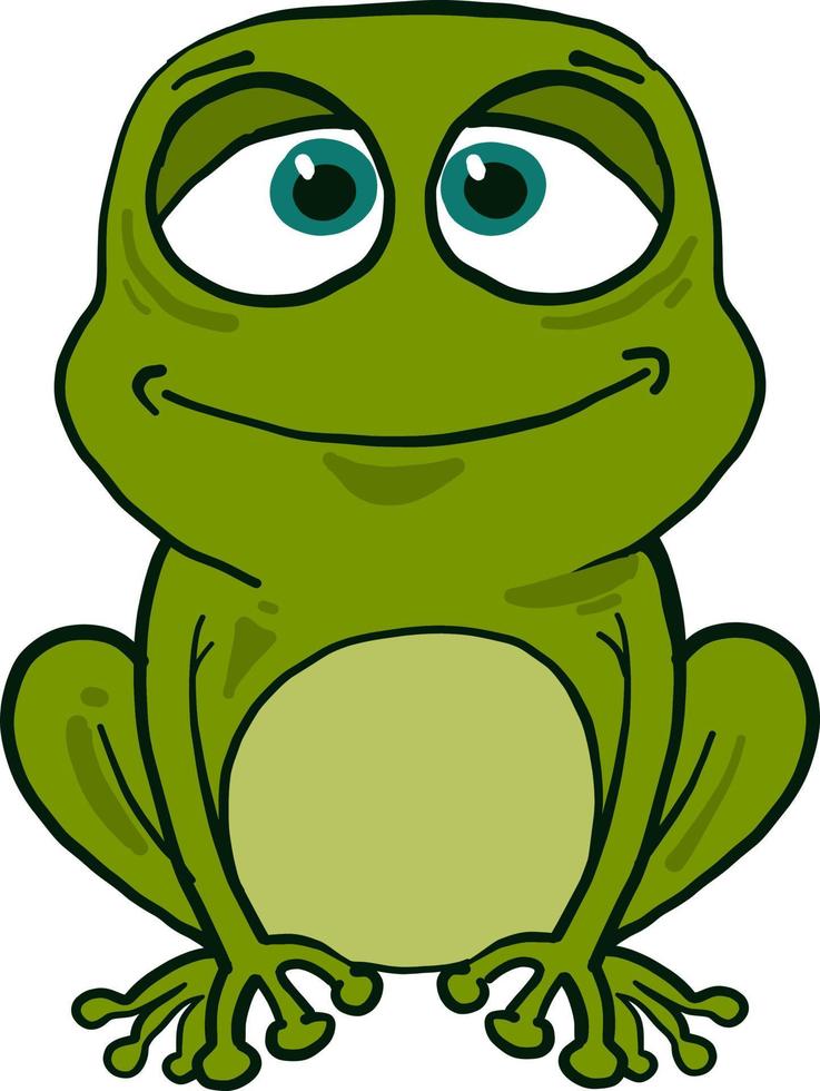 Fat frog, illustration, vector on white background.