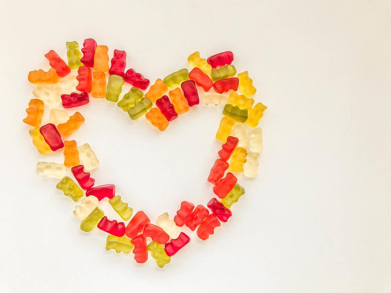 heart made of colored marmalade. Valentine's Day. festive dessert. delicious sweets made from juice, nectars. mouth-watering candies made from natural ingredients photo