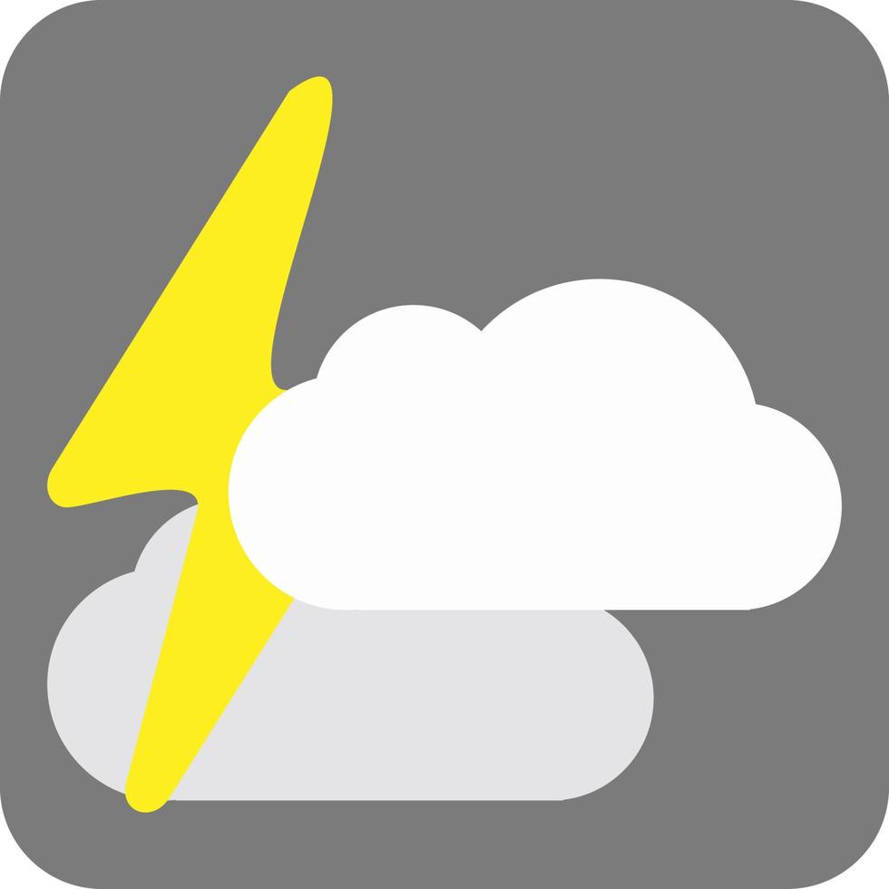 Yellow thunderstorm, illustration, vector, on a white background. vector