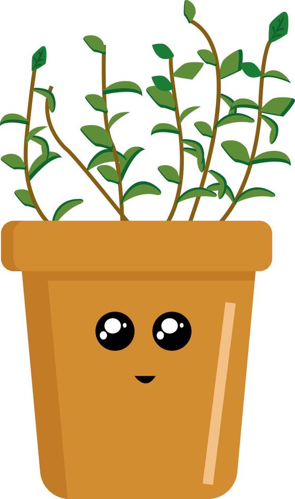 Plant in pot, illustration, vector on white background.