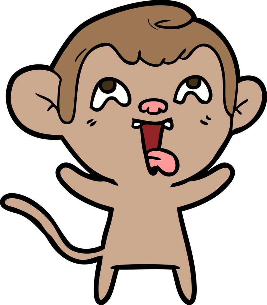 Cartoon crazy monkey vector