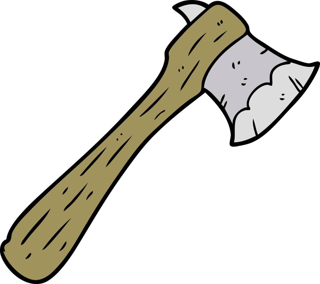 Cartoon old viking axe vector