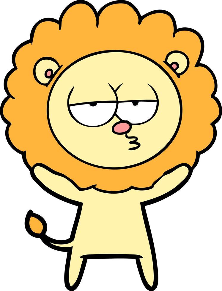 león aburrido de dibujos animados vector