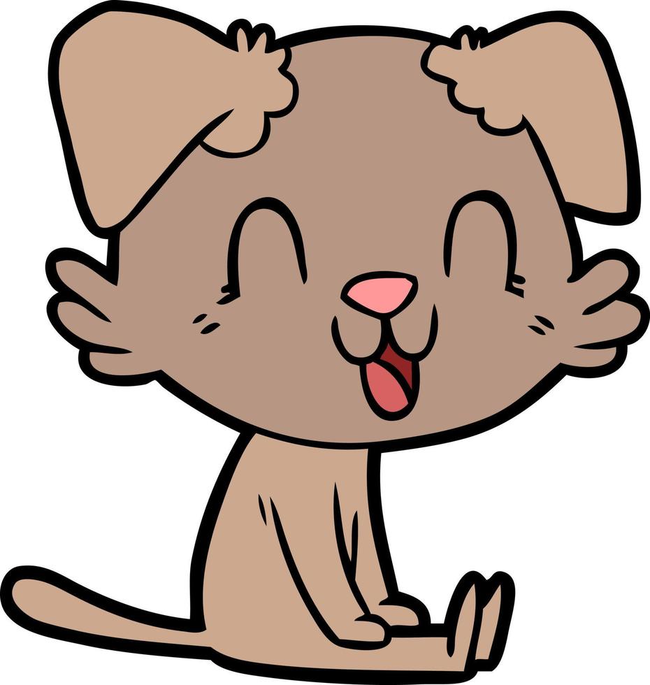Cartoon dog laughing vector
