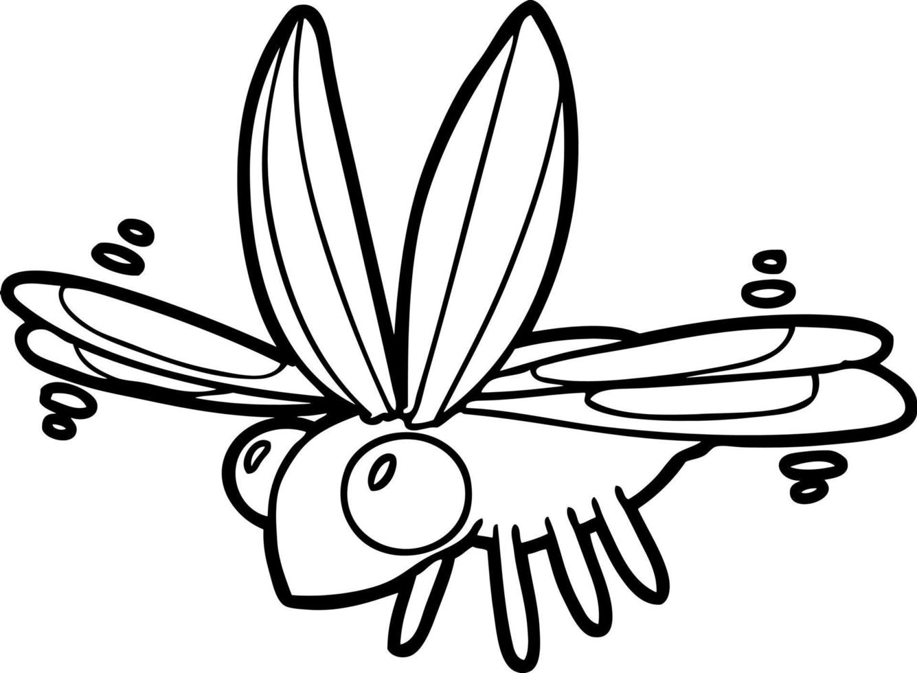line drawing cartoon insect vector