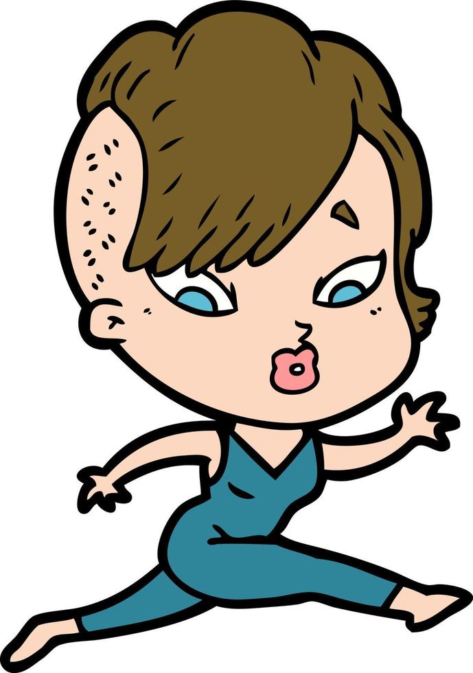 Cartoon surprised girl vector