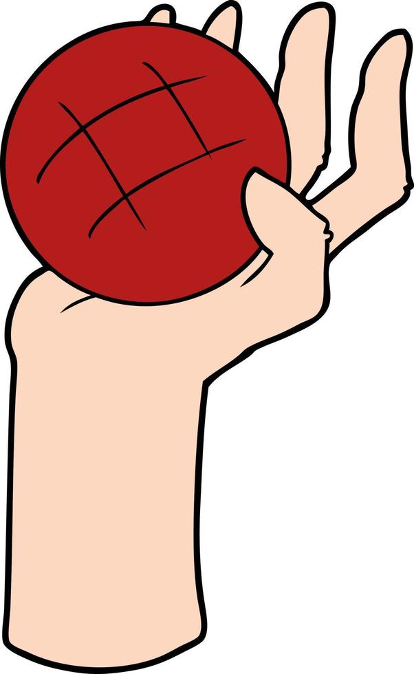 Cartoon cute hand holding ball vector