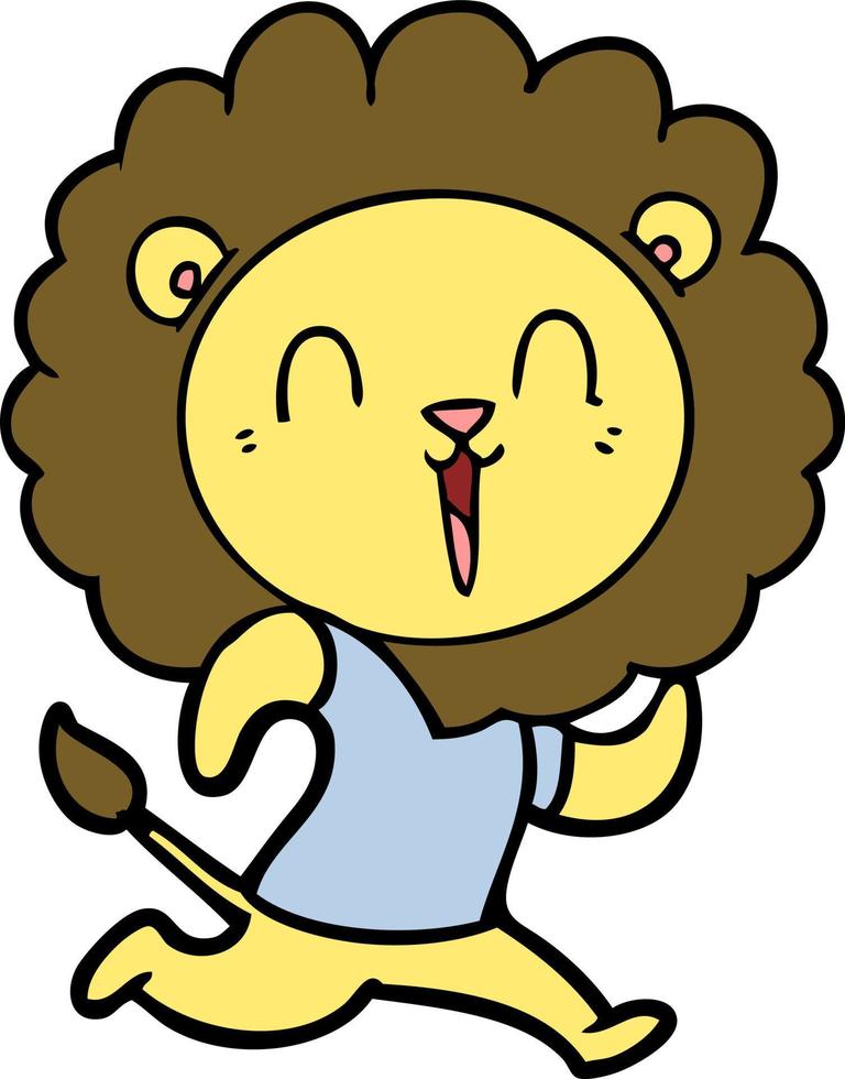 León riendo de dibujos animados vector