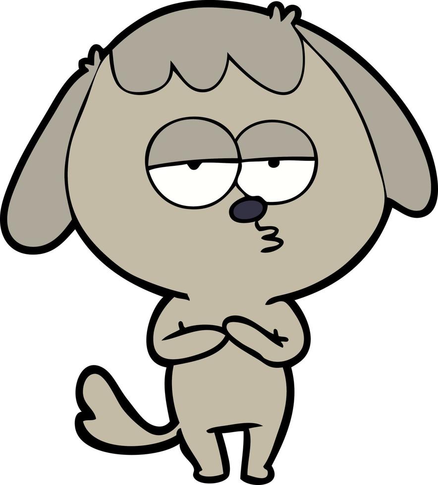 Cartoon bored dog vector