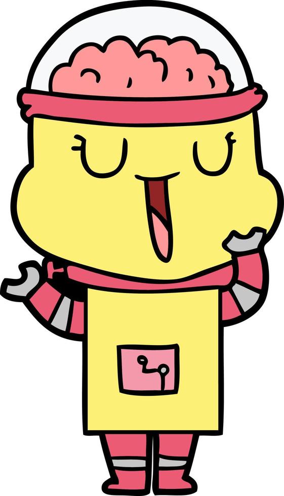 Cartoon happy robot vector