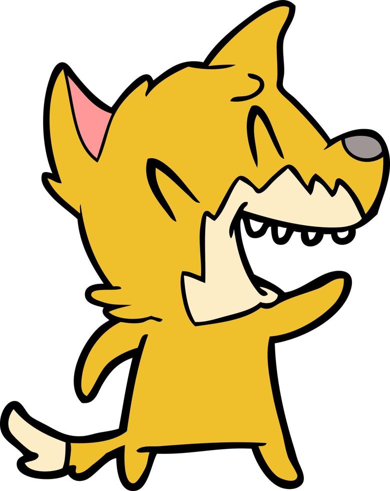 Cartoon fox laughing vector