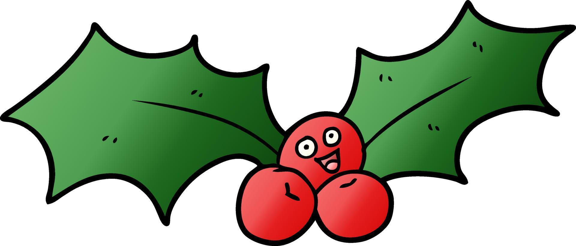 Cartoon holly christmas vector