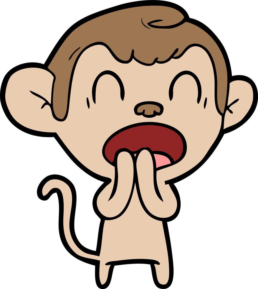 Cartoon yawning monkey vector