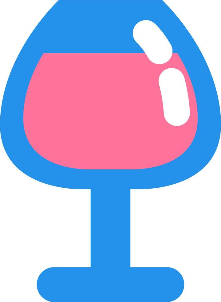 Blue wine glass, illustration, vector on a white background.