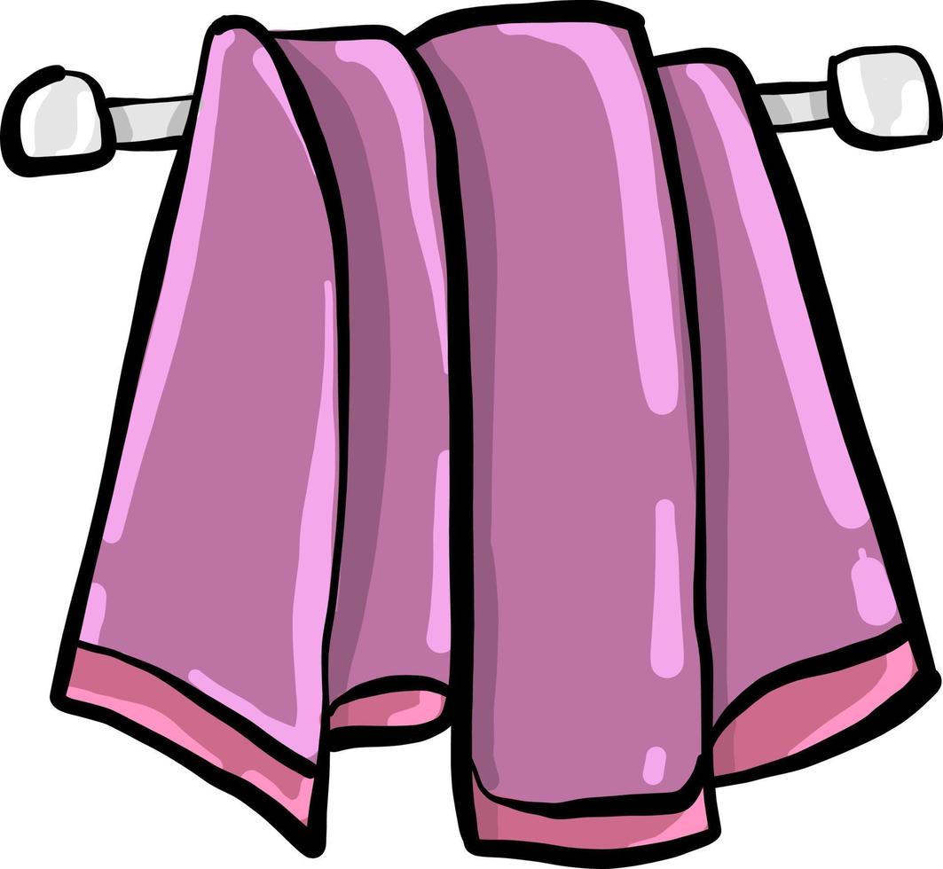 Pink towel, illustration, vector on white background.