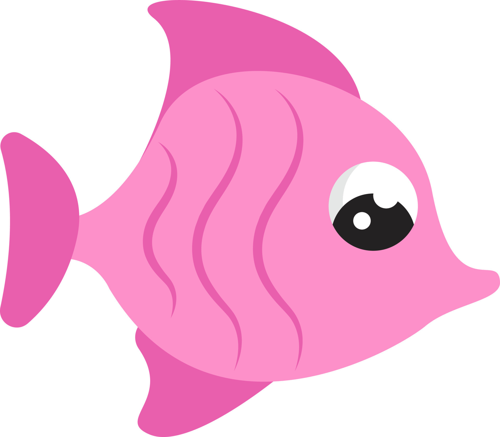 Pink cute fish, illustration, vector on white background. 13756753