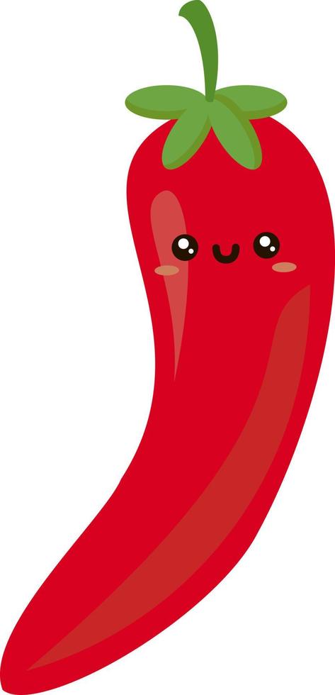 Red chilli, illustration, vector on white background.