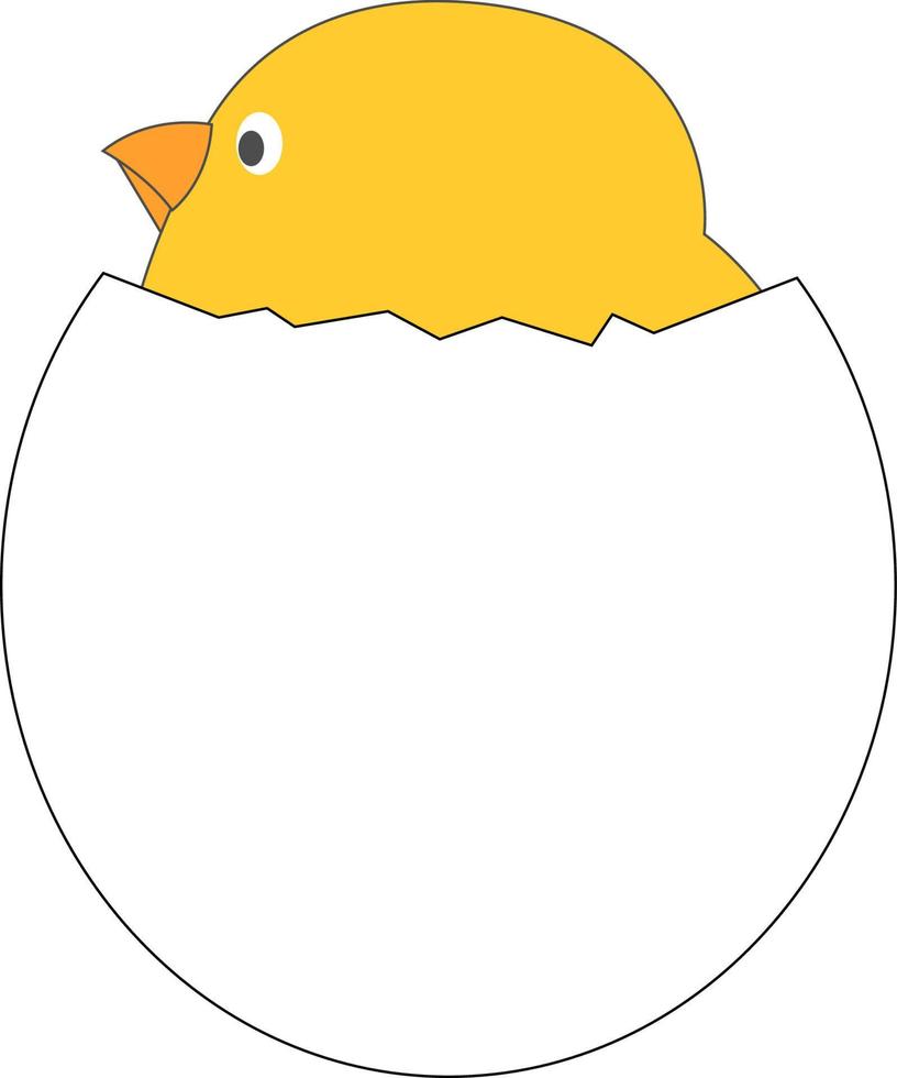 pollito en huevo, ilustración, vector sobre fondo blanco.