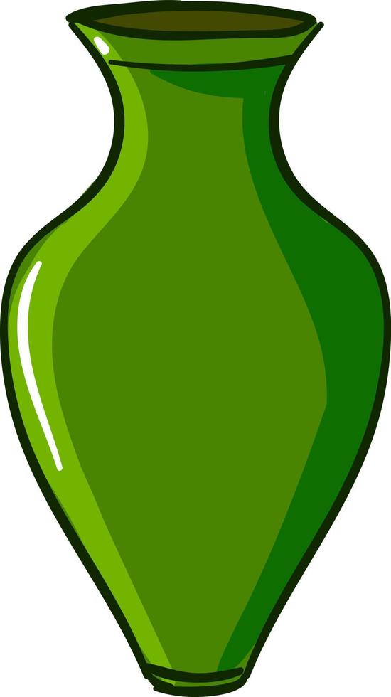 Green vase, illustration, vector on white background