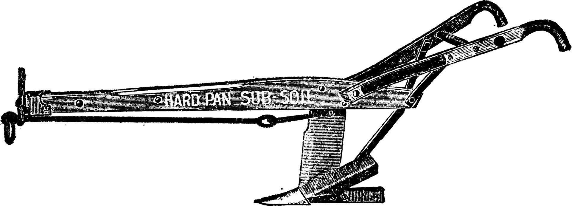 Subsoil Plow, vintage illustration. vector