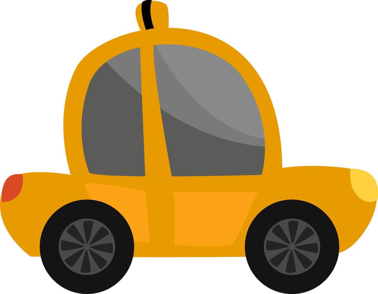 Yellow taxi car, illustration, vector on white background